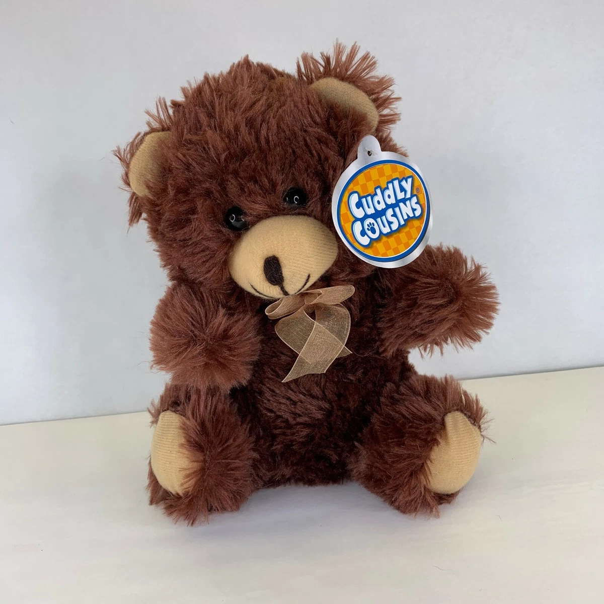 cuddly cousins plush stuffed brown bear with ribbon eBay