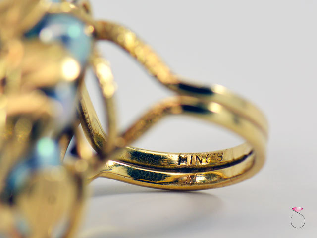 MING'S HAWAII LARGE SILVER BLUE PEARLS GRAPE CLUSTER RING. SIZE 6.25 ...