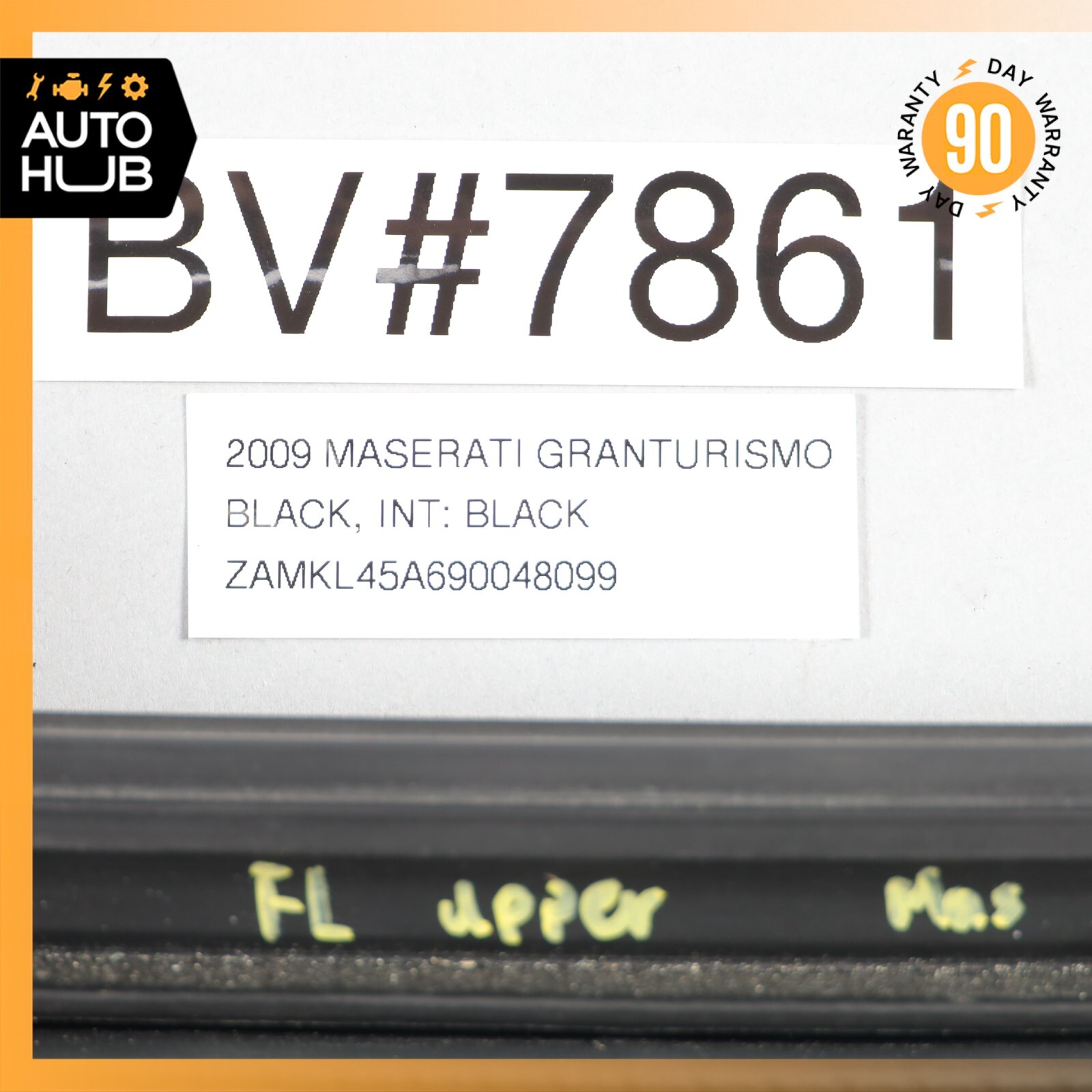 08-19 Maserati GranTurismo M145 Coupe Left Side Door Upper Seal Rubber OEM