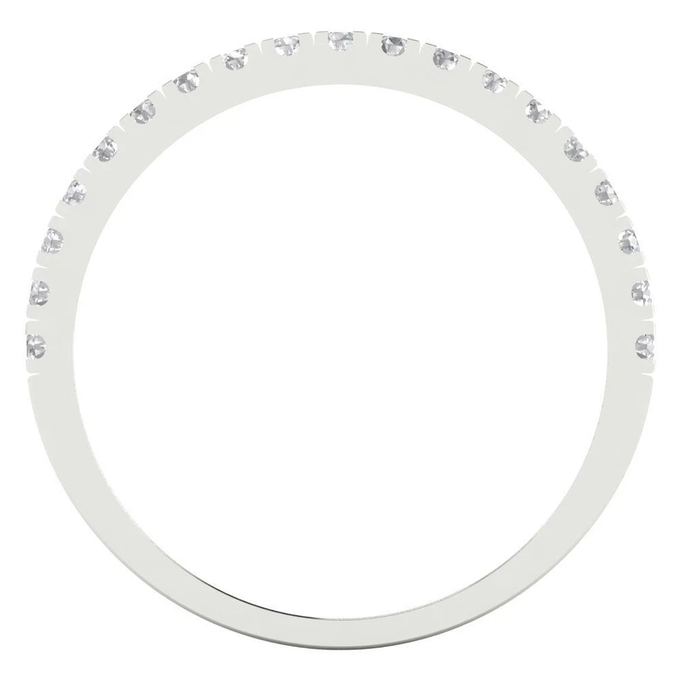 0.29 ctw Zirconia Diamond Wedding Band for Women | 14K White Gold Eternity Ring - Image 4 of 4