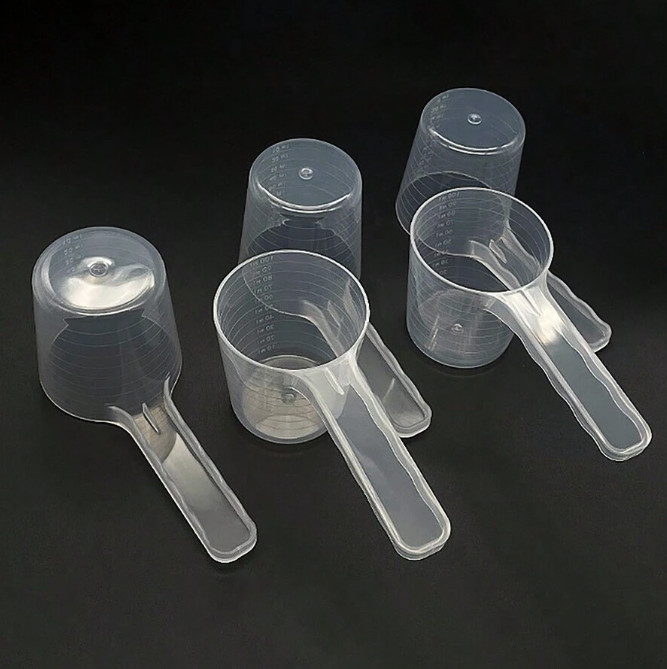 2pcs 100ml Plastic Measuring Spoons - Pet Food & Feeding Scoops - NEW