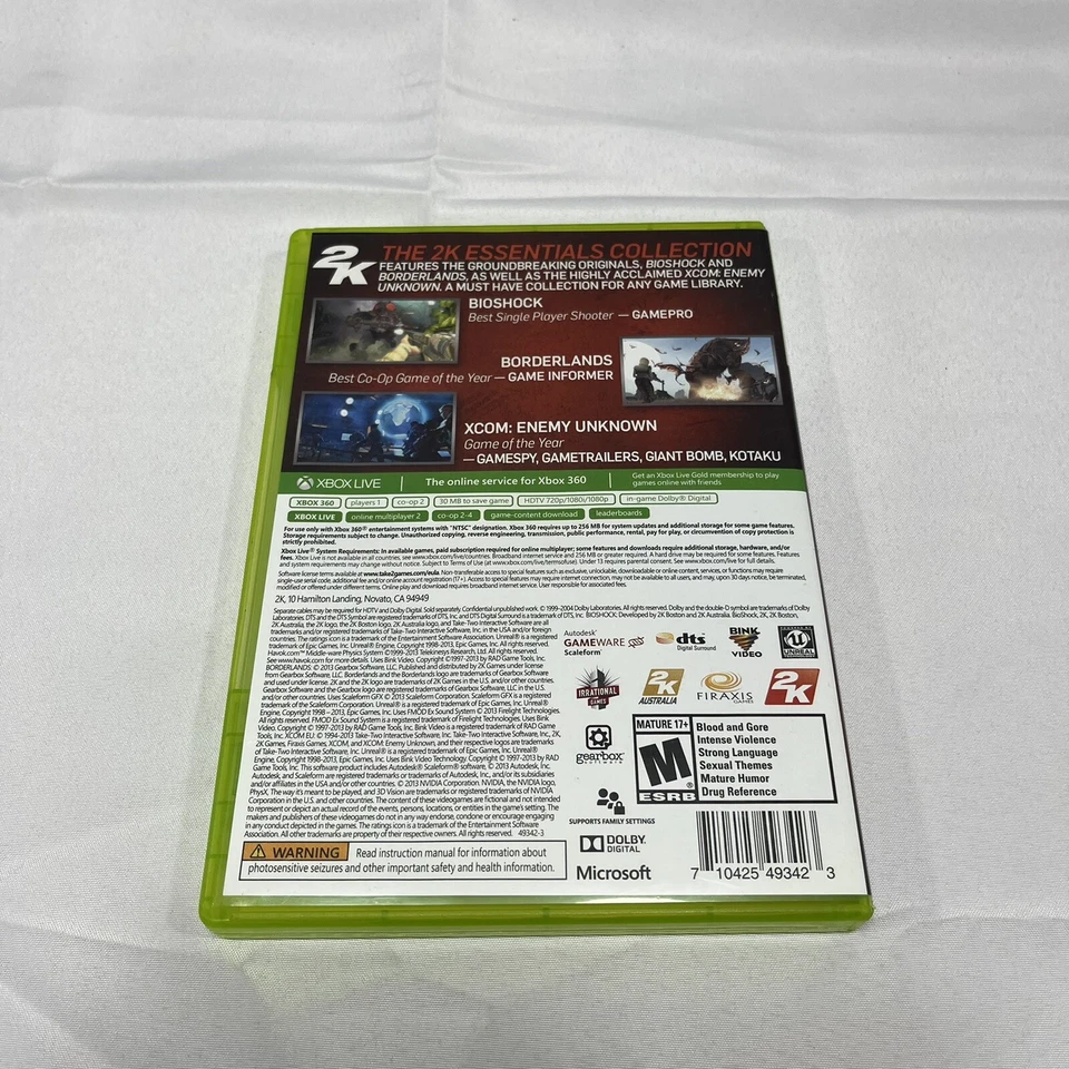 2K Essentials Collection (Microsoft Xbox 360, 2013) Bioshock Borderlands XCOM - Image 2 of 4