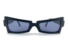 MINT VINTAGE BLACK MAS FRAME GREY LENS FUTURISTIC SUNGLASSES 1980'S