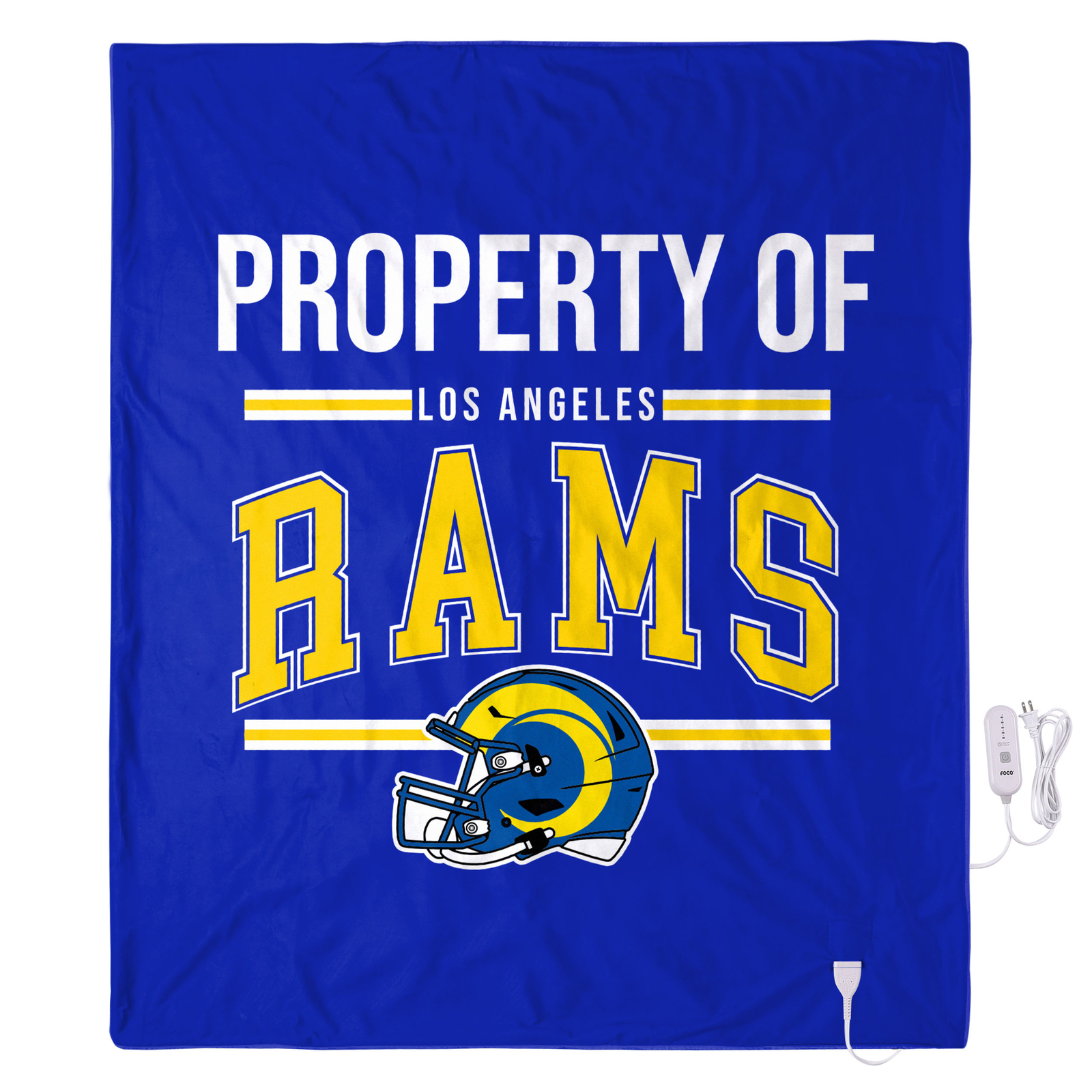 Эксклюзивное одеяло FOCO NFL Los Angeles Rams с подогревом, 50x60