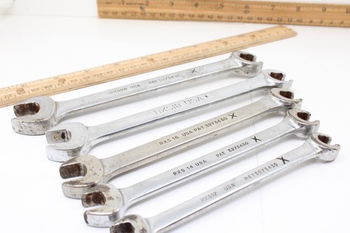 Snap On RXS12-RXS20 3/8"-5/8" SAE 5 Piece Flare/Open End Combination Wrench Set - Foto 6 di 12