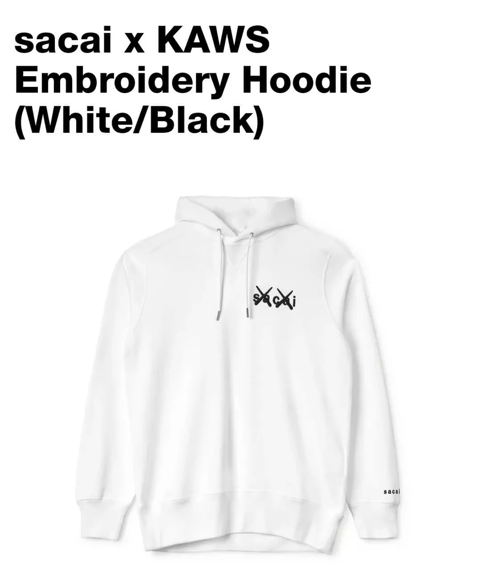 Sacai x Kaws - Embroidery Hoodies - Size S - Bought at DSM - Brand New in Hand