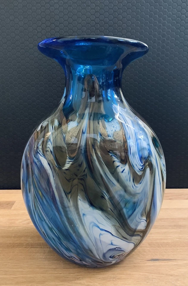 Glasvase Vase Blumenvase Kunstvase Tischvase Glaskunst Murano Stil Deko Blumen - Bild 4 von 4