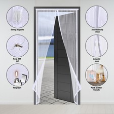 Magnetic Screen Door Heavy Duty Hands-Free Mosquito Mesh Anti Bugs Fly Curtain