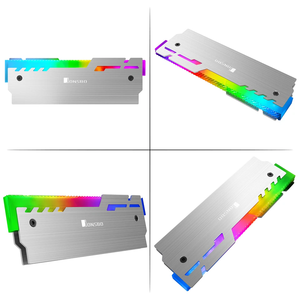RGB Memory Cooler 5V 3-pin Addressable LED Aluminum Radiator RAM Cooling 2-Pack - Image 3 of 4