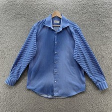 Robert Graham Shirt Mens 43 17 Blue Striped Colorful Button Up Dress Shirt