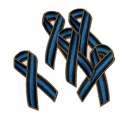 5 Thin Blue Line Law Enforcement Police Ribbon Shoulder Patches | eBay