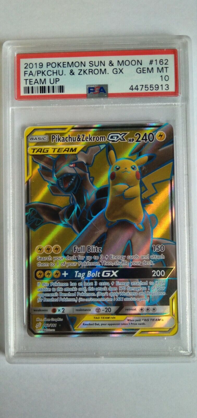 Pokémon - 1 Graded card - Pikachu & Zekrom GX - 031/095 RR - Tag Bolt SM9 -  PSA 10 - Catawiki