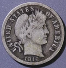 1916 Barber 10c F        #B