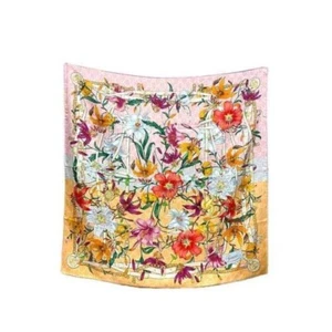 GUCCI Flora Print Silk Twill Scarf Japan