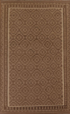 Geometric Reversible Kelim Kilim Rugs Flatweave Tribal Wool Carpet 7x10 ft