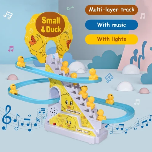 Climbing Stairs Track Toys Electric Duck DIY Rail Racing Track Roller Coaster To - Picture 3 of 14