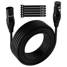 XLR Microphone Cable 50 Feet 3 Pin Shielded Balanced Male to Female Mic Cord ...