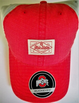 OHIO STATE BUCKEYES ADULT ADJUSTABLE LOW-PROFILE 2-TONE HAT CAP WITH OSU 'PATCH'