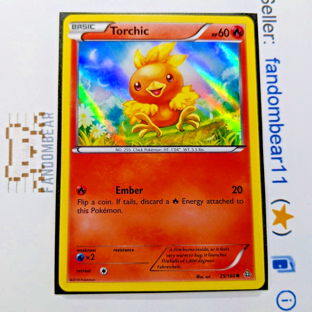 Torchic SHEEN Holo PROMO card 25/160 XY Primal Clash 2014 Pokemon