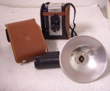 VINTAGE ARGUS SEVENTY-FIVE BOX CAMERA WITH FLASH AND LEATHER CASE