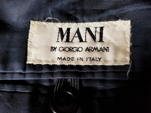 Vintage Mani Armani 36R Blue Tonal Muted Stripe Flannel Sport Coat Blazer Jacket - Picture 7 of 8