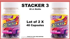 Stacker 3 Weight Loss Energy Dietary Supplement (Lot 2 X Bottles) = 40 Capsules