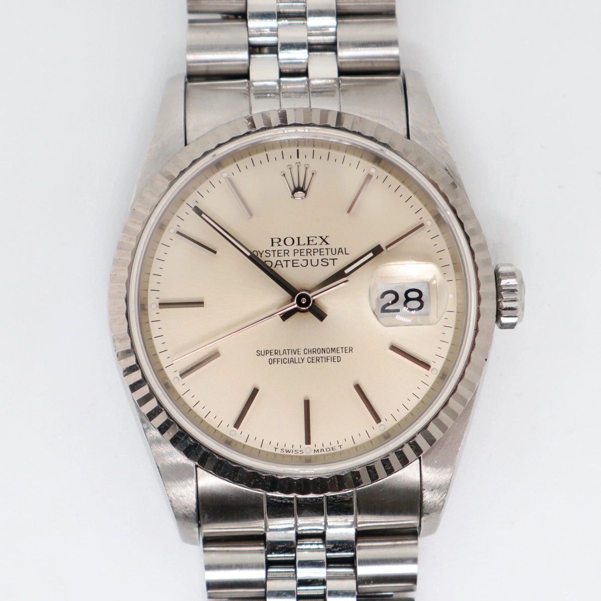 1993 Rolex 16234 Datejust 36mm Silver Dial Steel 18K Yellow Gold - Main Image