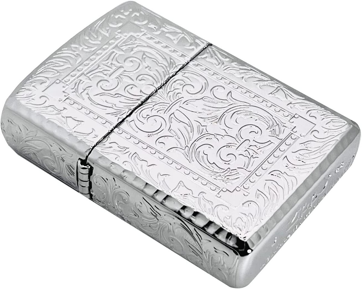 Zippo Armor Case Arabesque Platinum Silver Router 162PT-impact1