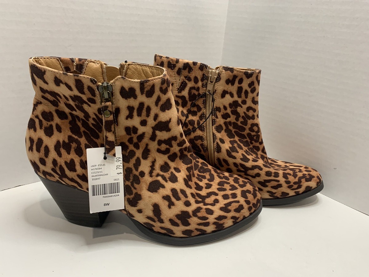Lane Bryant Booties Womens 8W Animal Print Leopard Brown Ankle