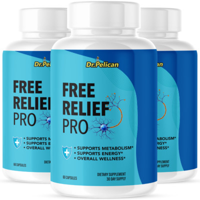 Free Relief Pro- Nerve & Brain Support- 3 Bottles- 180 Capsules