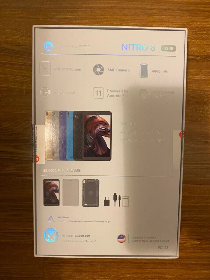 Maxwest Nitro 8 32GB WIFI 4G LTE 8'' Tablet Android unlocked Brand New! - Image 3 of 4