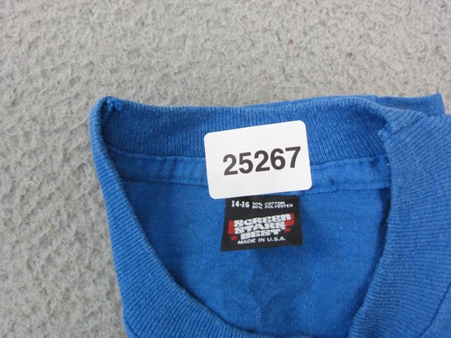 Vintage Screen Stars Shirt Kids Large 14-16 Blue T Tee Single Stitch Invent Iowa - Picture 19 of 19