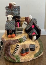 Pacific Rim 3 Light Halloween Ceramic Haunted House Ghost Pumpkin Flickering