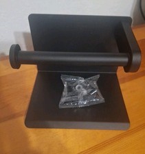 Toilet Paper Holder Wall Mounted W-Shelf Black Matte Finish Out Of Box New