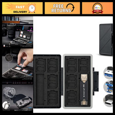 24-Slot Memory Card Case for 16 Micro SD 8 SD Cards, USB 3.0 Reader, Water-Res