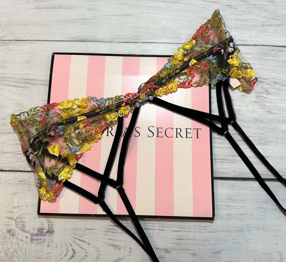 Victoria’s Secret ‘Very Sexy’ Maroon Floral Garter Belt Lingerie Size XS/S ?✨ Luxury Red Wine Satin Lingerie Set, Garter Belt, Gift for  main image 2