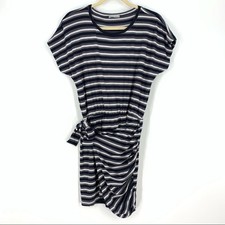 Black & White Striped Wrap Mini Dress Medium