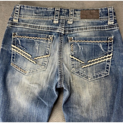 BKE Buckle Damen Culture Stretch Denim Bootcut Distressed Jeans Größe 29x28