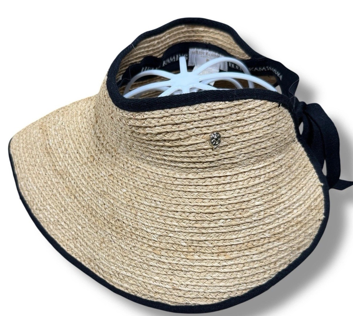 HELEN KAMINSKI Mita Packable Visor Raffia Wide Brim Hat Sun  display picture 2