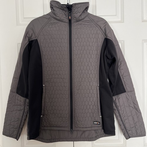 Kerrits Gray Black Quilted Geometric Jacket Women’s Size Large Riding Equestrian