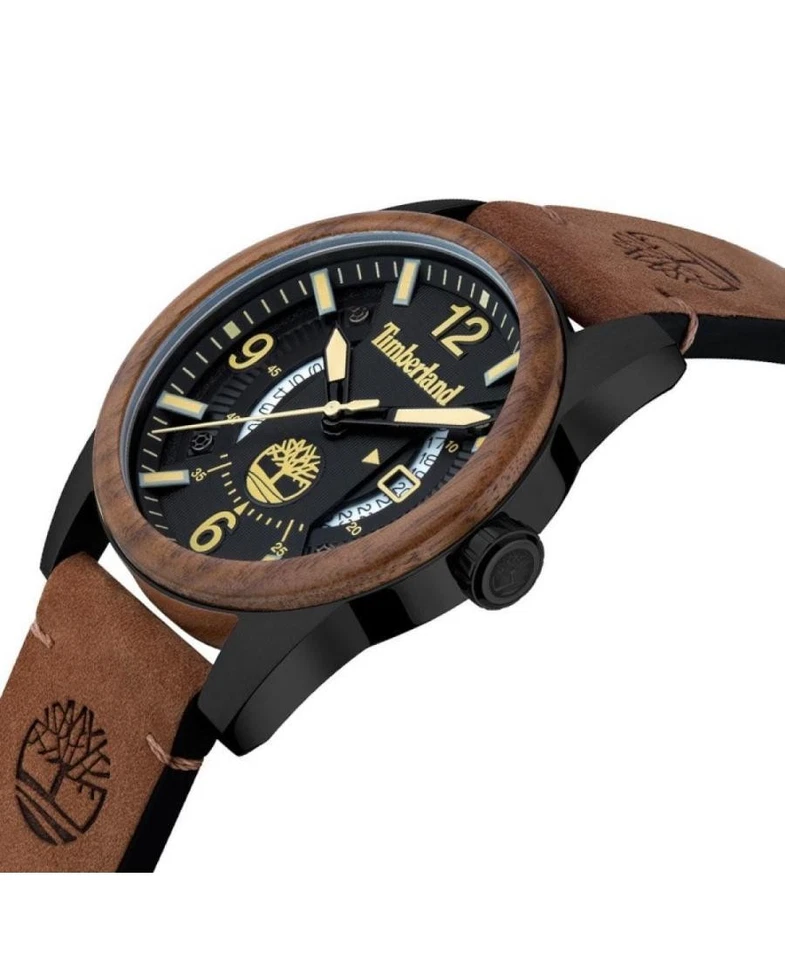 TIMBERLAND Hombres Analógico Cuarzo Informal Reloj Clásico Vestido Negro Esfera Impermeable Ro Foto 4 de 4