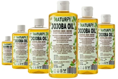 NATURFY Jojoba Oil Organic Golden Certified Organic 100% Pure Unrefined Cold Pressed