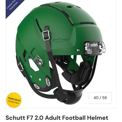 Schutt F7 2.0 VTD Collegiate Helmet XL Matte Kelley Green NEW | eBay
