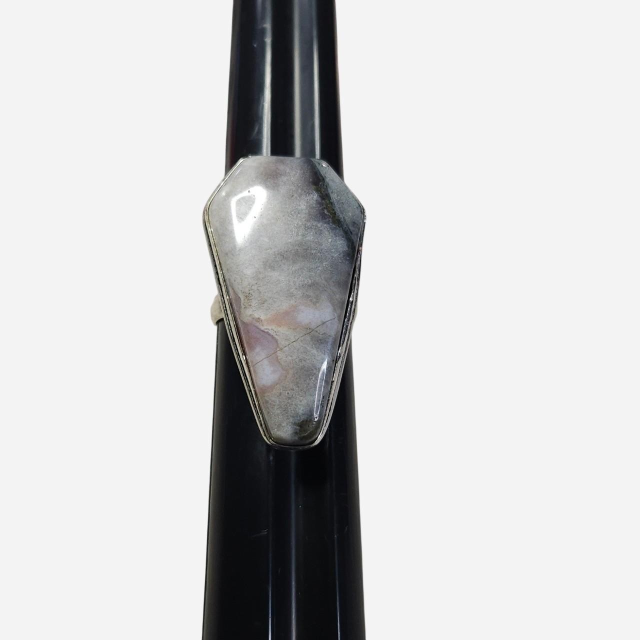 Agate 925 Silver Coffin Ring - image 2