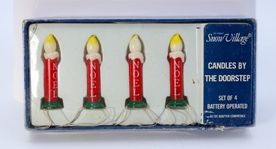 DEPT 56 Vintage Original Snow Village Candles by the Doorstep in Box TESTED