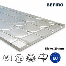 20 mm XPS Fußbodenheizung Trockenbau - 1250 x 600 (0,75m²) für 16mm Rohr
