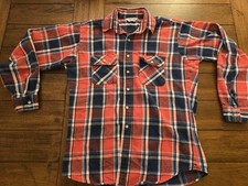 vintage Five Brother USA Made Flannel Tallman Large Red