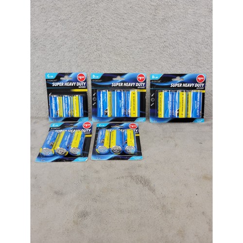 e-Circuit 15pc Super Heavy Duty Batteries 1.5V C and D Size 5 Packs Total 2027