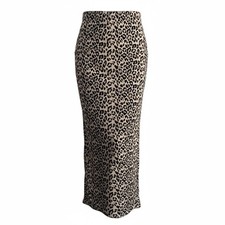 Fashion Nova leopard Cheetah Print long Maxi skirt M Column skirt