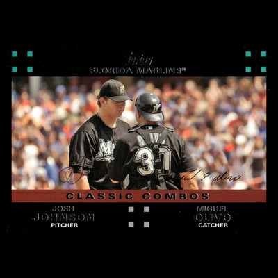 Miguel Olivo/Josh Johnson #652 2007 Topps Florida Marlins Baseball Card MLB